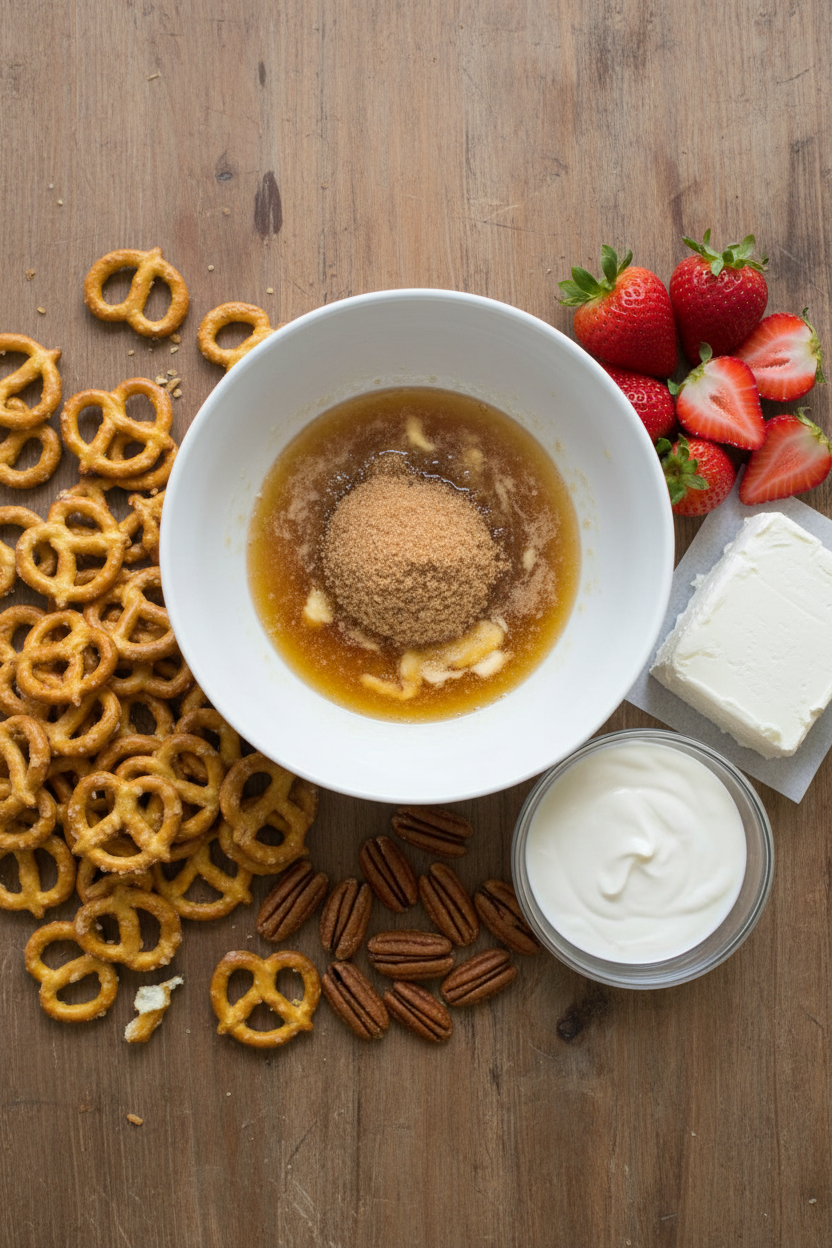 Easy Strawberry Pretzel Dessert with Creamy Filling