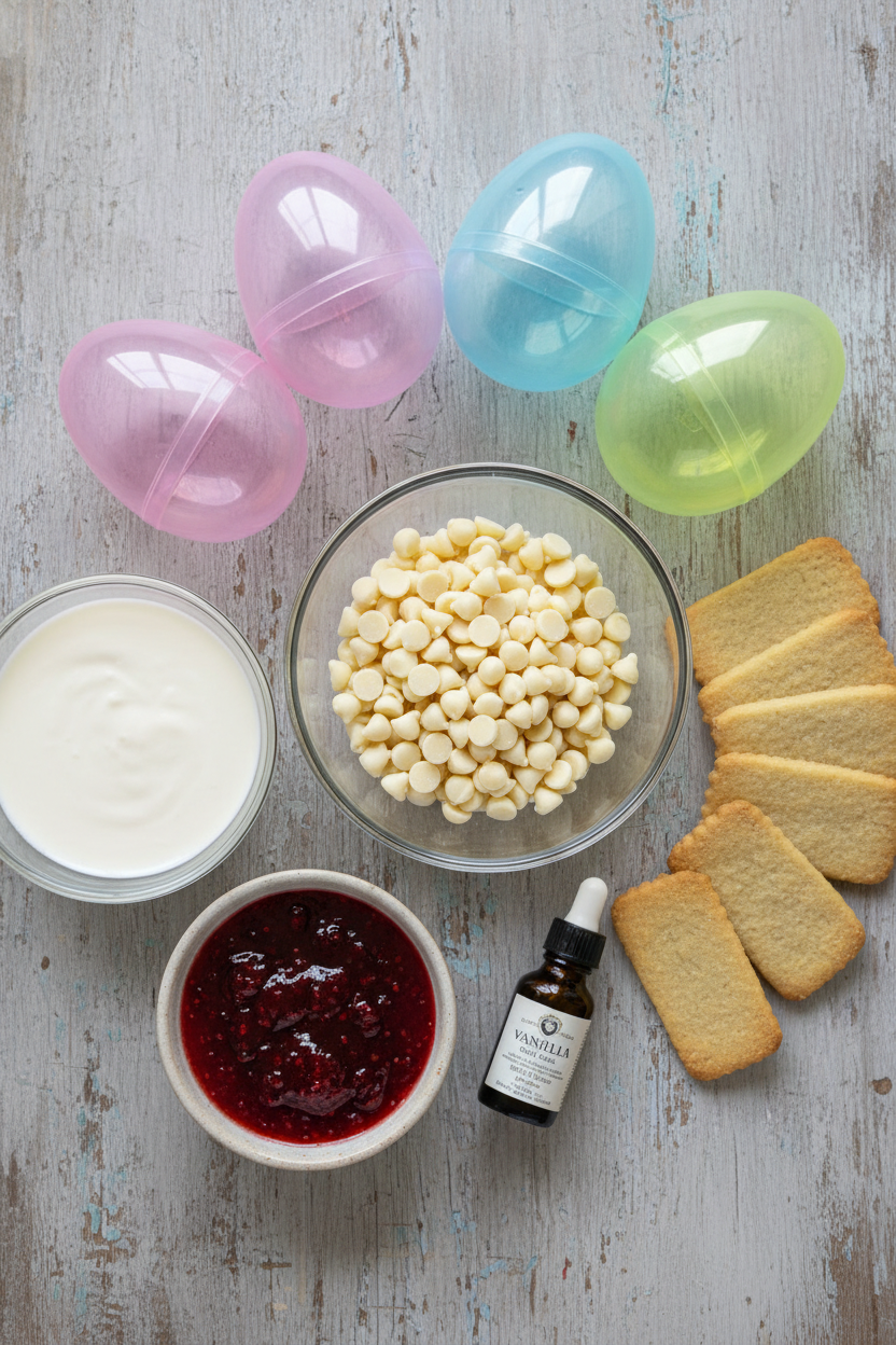 Easy Strawberry Shortbread White Chocolate Easter Eggs