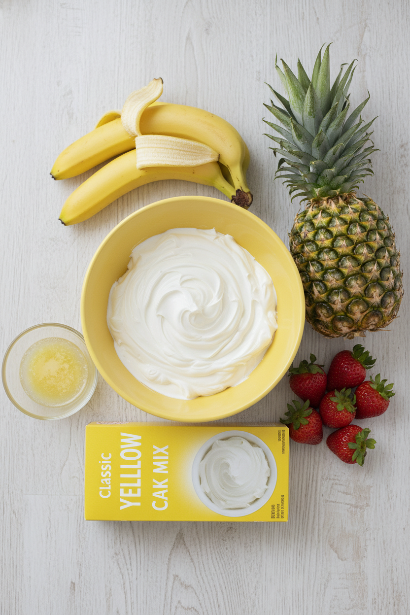 Easy Tropical Banana Pineapple Dump Cake Recipe