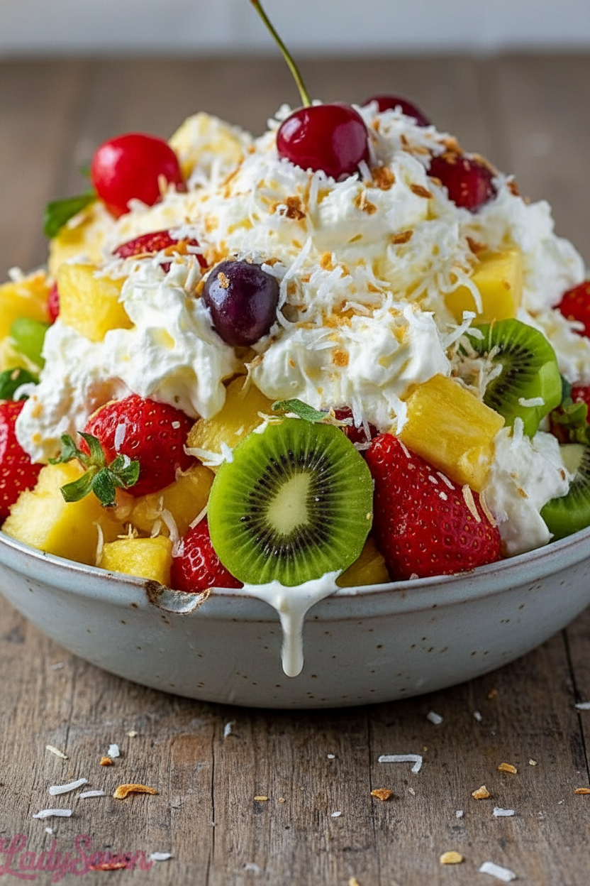 Easy Tropical Fruit Cheesecake Salad Recipe