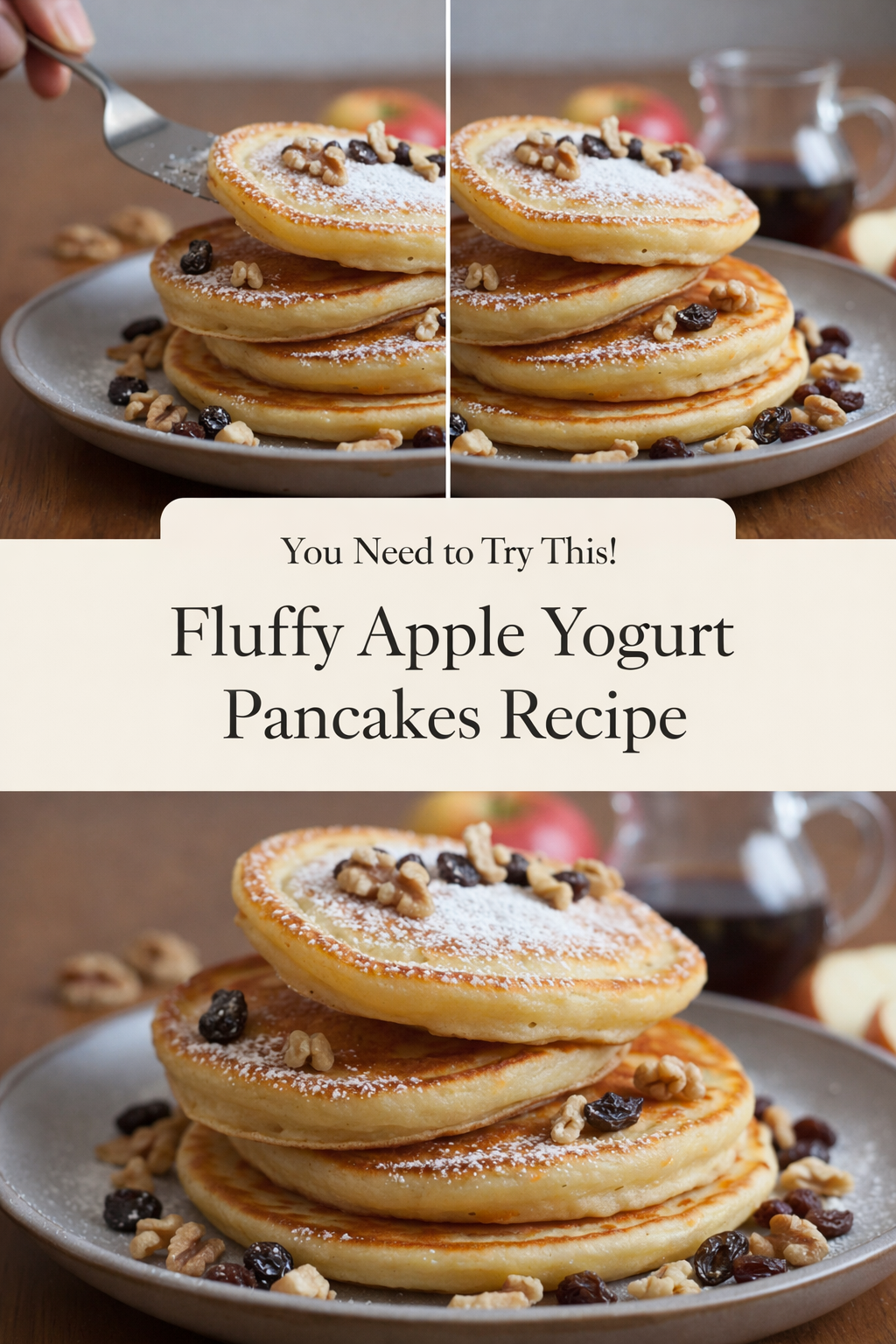 Fluffy Apple Yogurt Pancakes Recipe