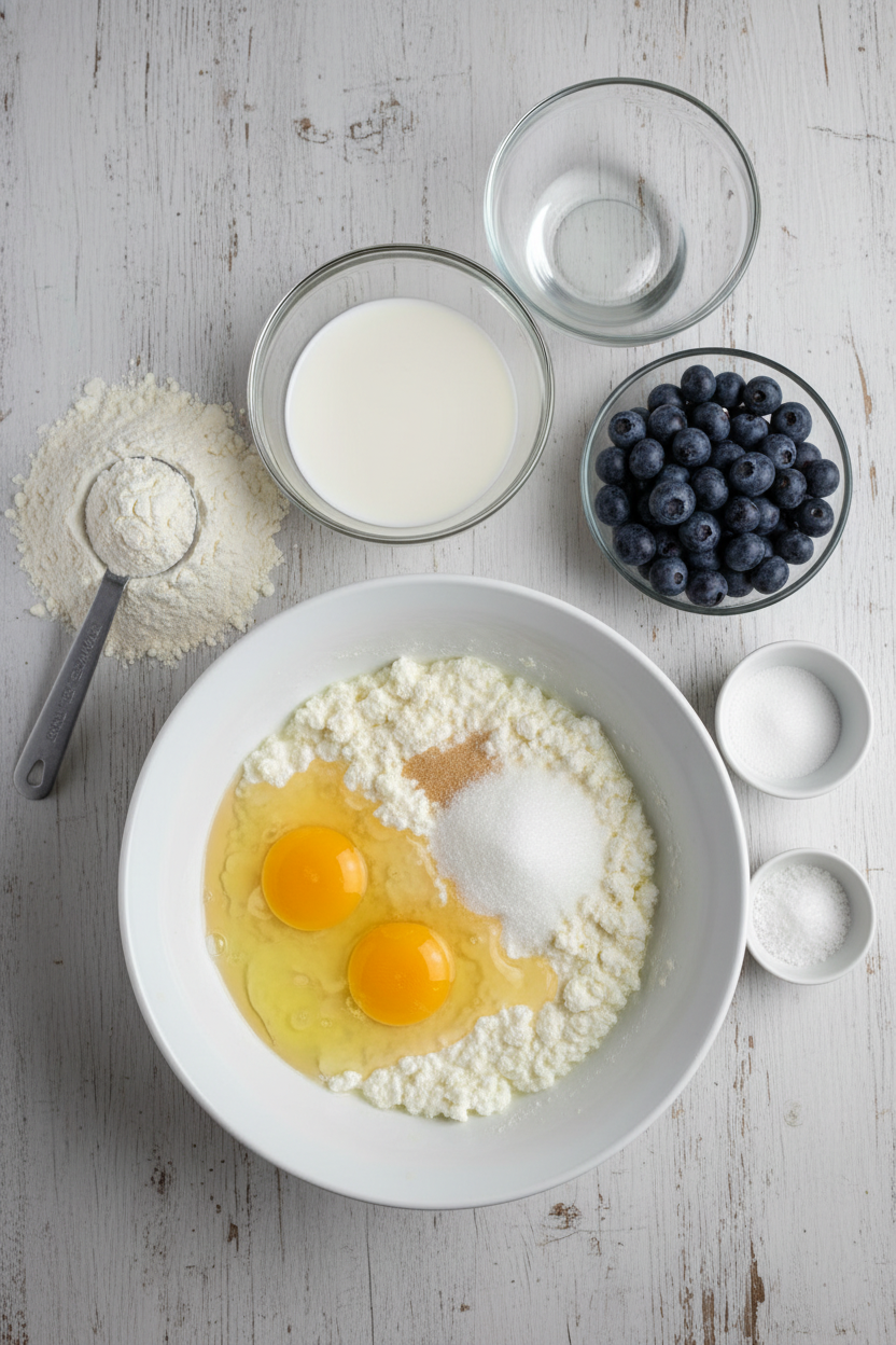 Fluffy Blueberry Cottage Cheese Pancakes
