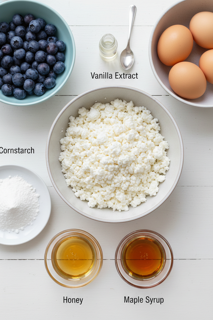 Fluffy Cottage Cheese Blueberry Cloud Pancakes