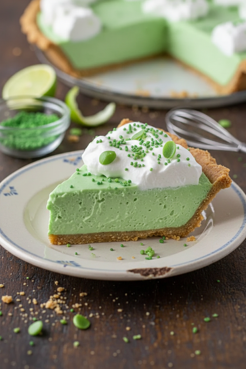 Frozen Mint Cream Pie with Graham Cracker Crust