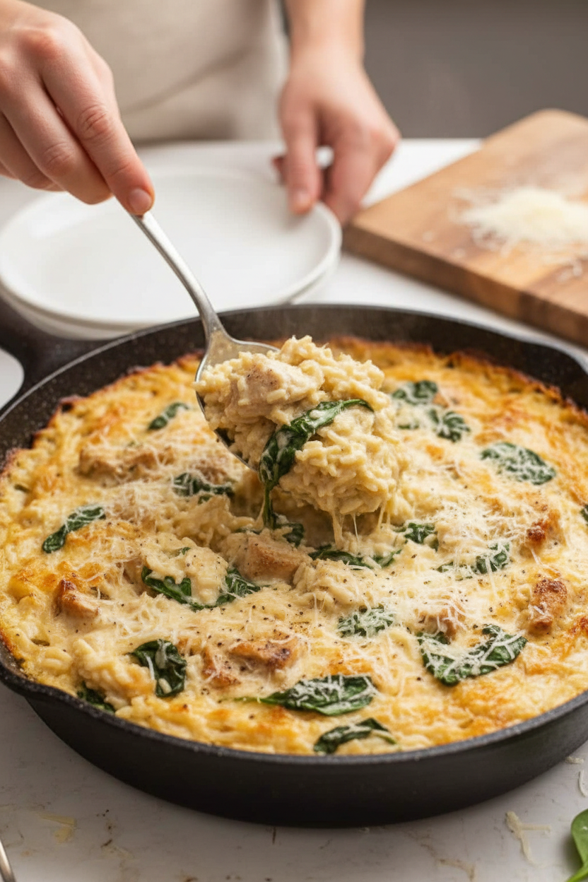Garlic Parmesan Chicken with Creamy Rice