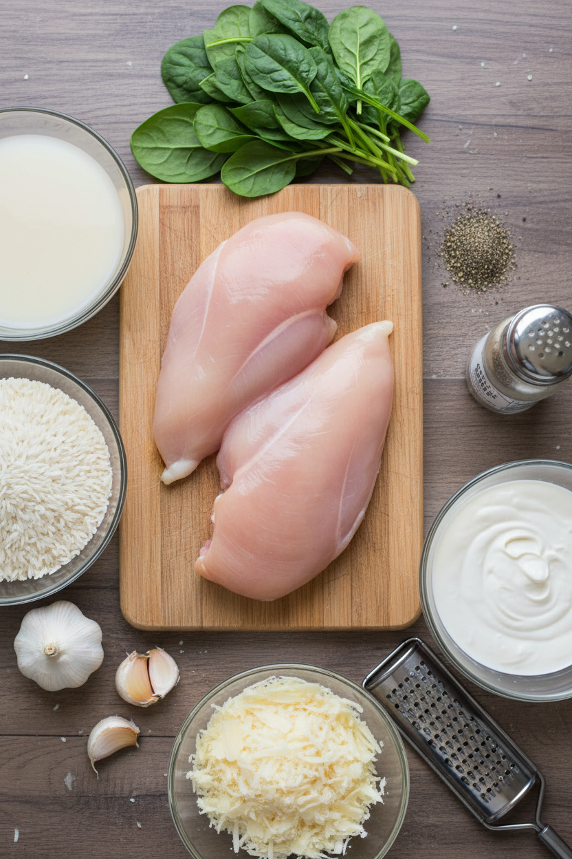 Garlic Parmesan Chicken with Creamy Rice