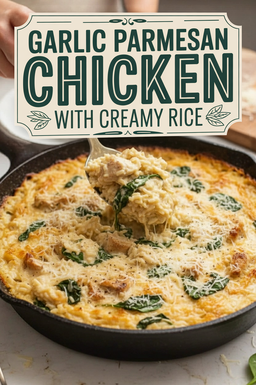 Garlic Parmesan Chicken with Creamy Rice