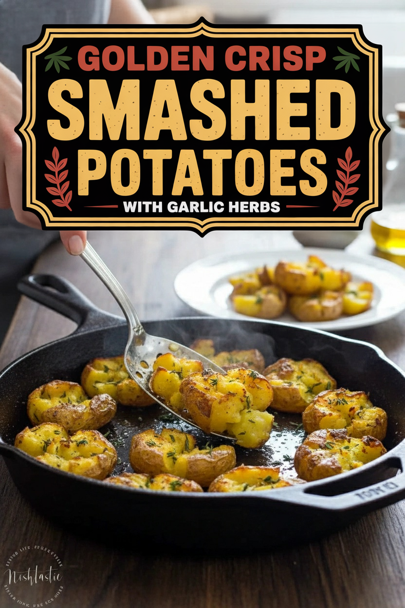 Golden Crisp Smashed Potatoes with Garlic Herbs