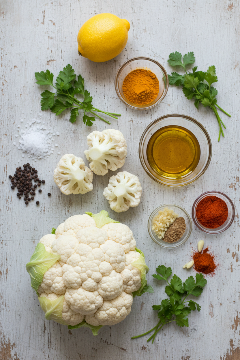 Golden Garlic Turmeric Cauliflower Roast