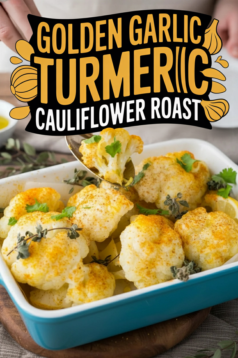 Golden Garlic Turmeric Cauliflower Roast