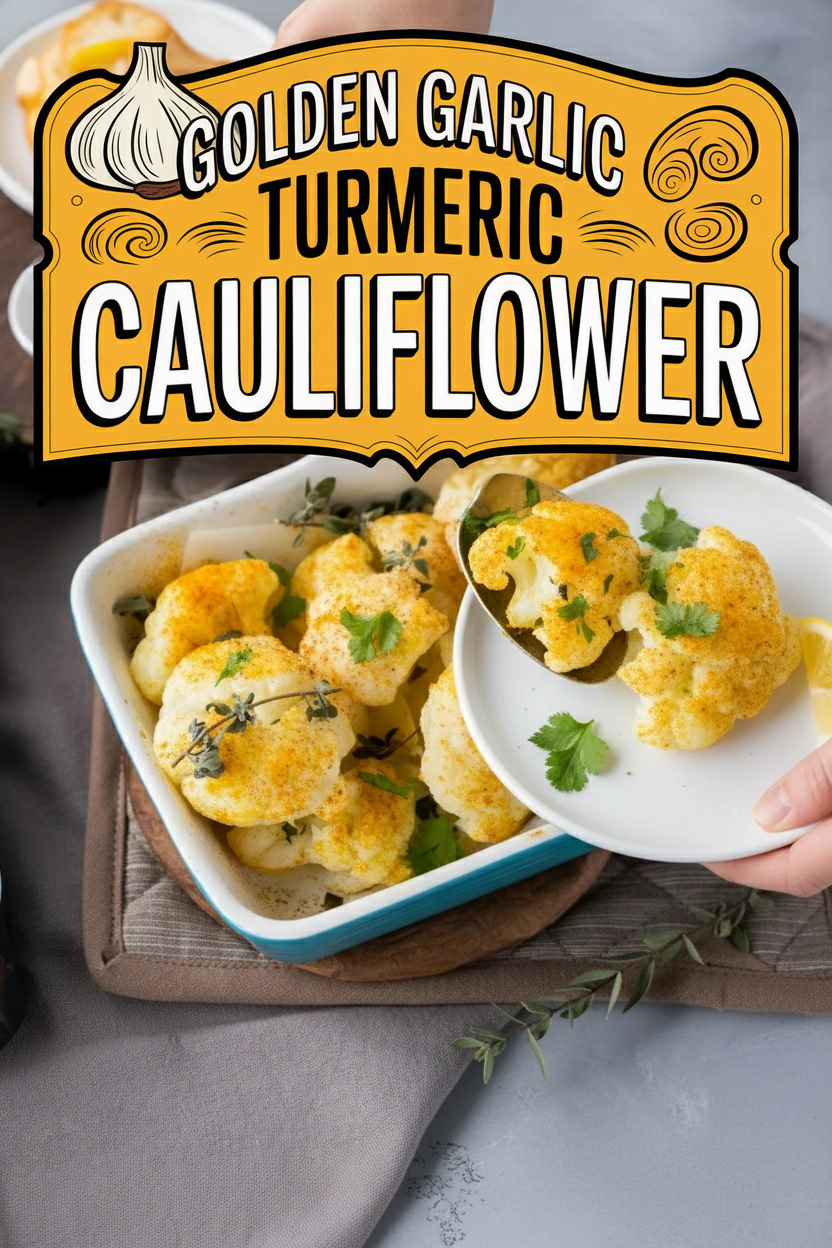 Golden Garlic Turmeric Roasted Cauliflower