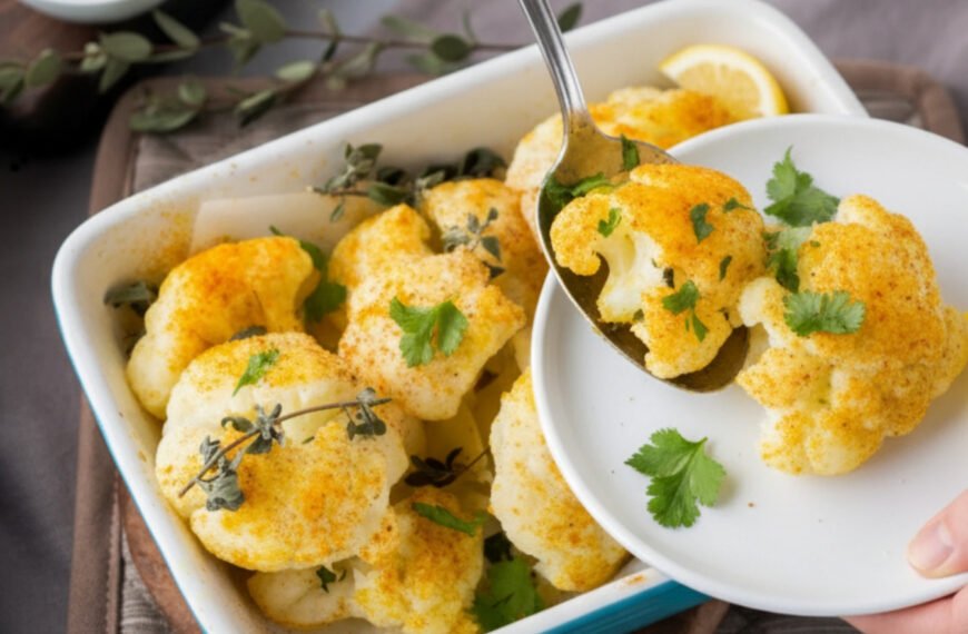 Golden Garlic Turmeric Roasted Cauliflower