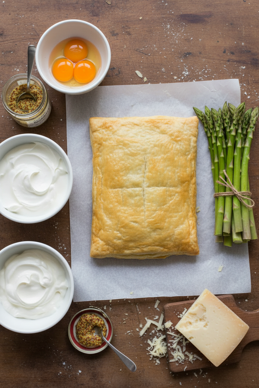 Gruyere and Asparagus Puff Pastry Tart