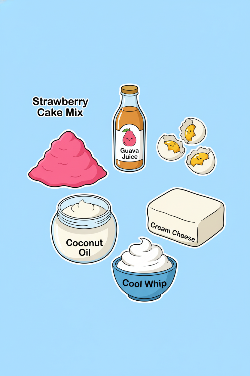 Guava Strawberry Cake with Cream Cheese Frosting