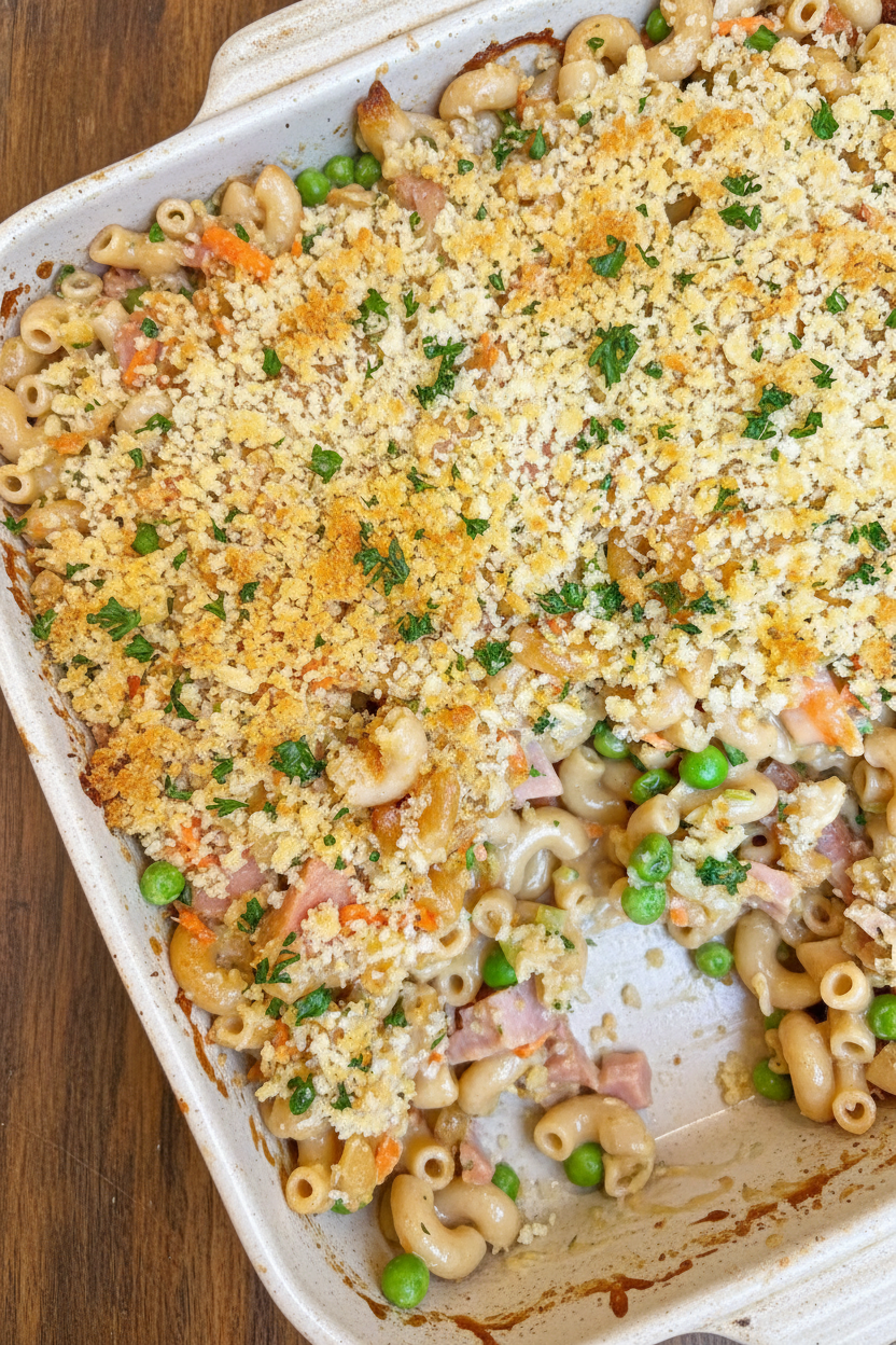 Ham and Pea Cheddar Bake