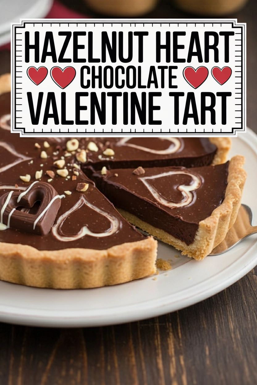 Hazelnut Heart Chocolate Valentine Tart