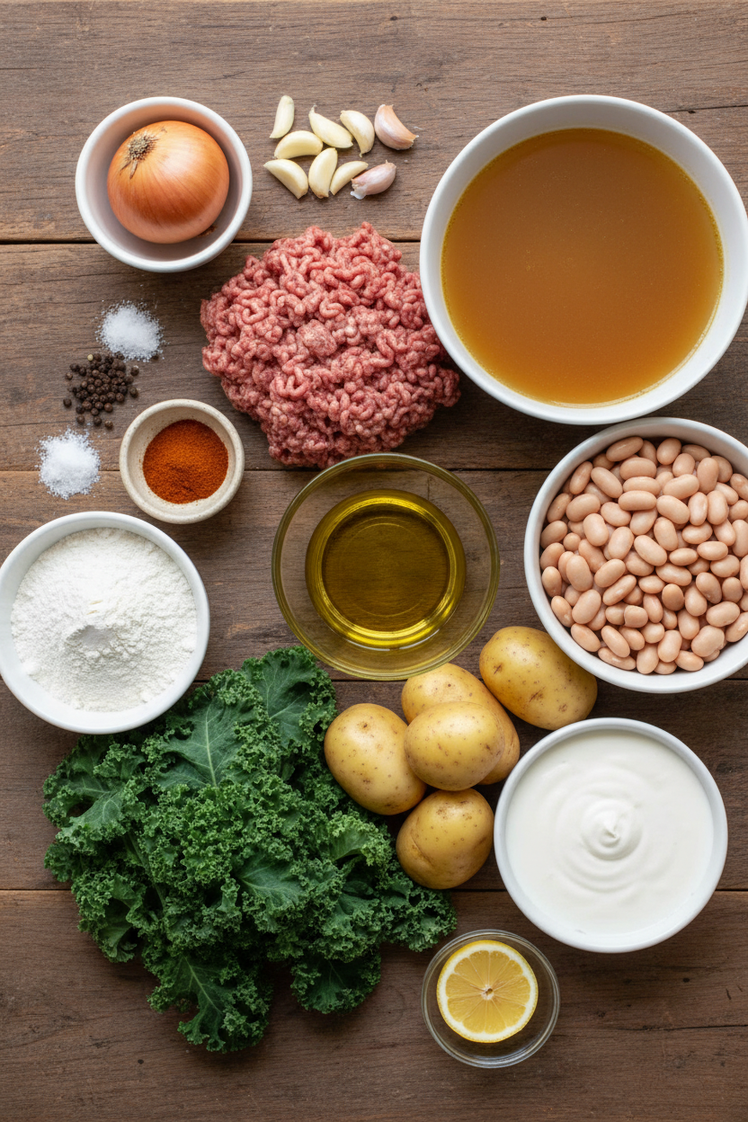 Hearty Sausage Kale and White Bean Soup