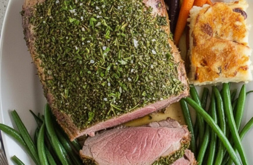 Herb Crusted Roasted Lamb Leg