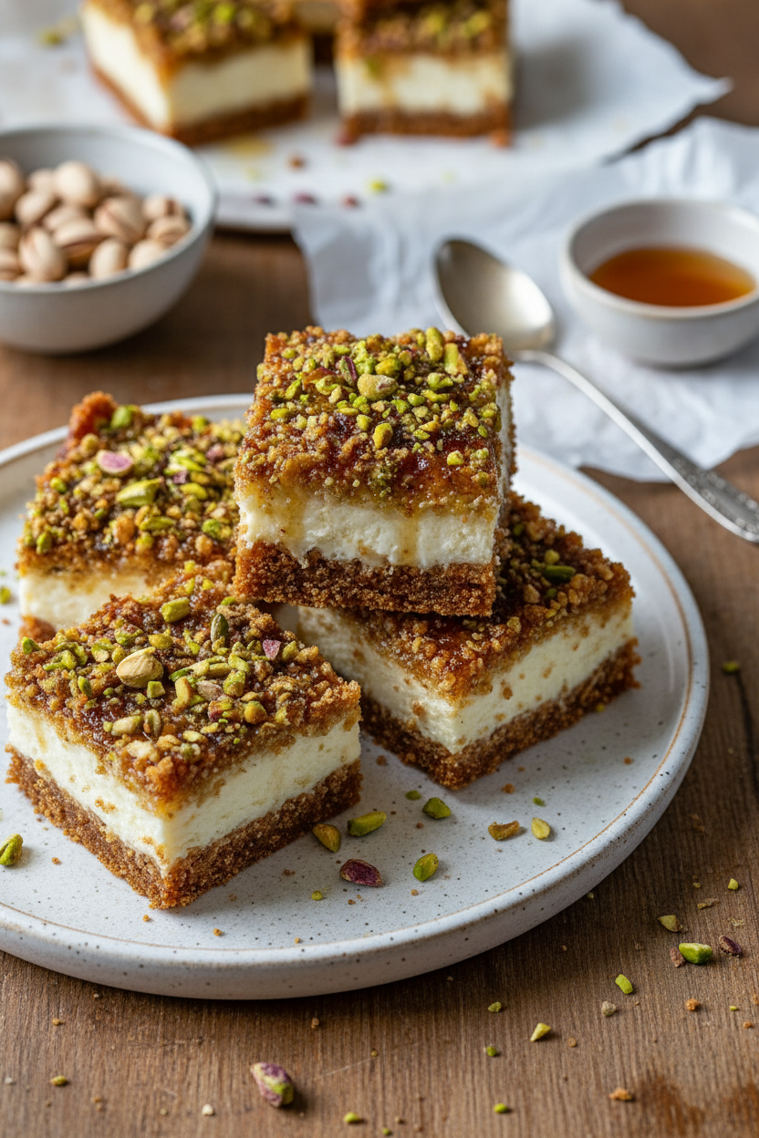 Honey Pistachio Cheesecake Bars I Swear By