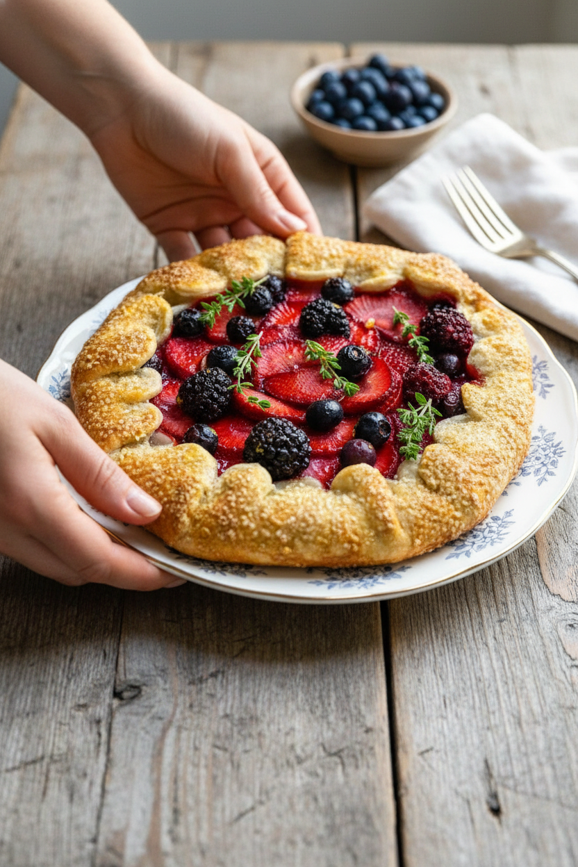 Honeyed Spring Berry Rustic Tart