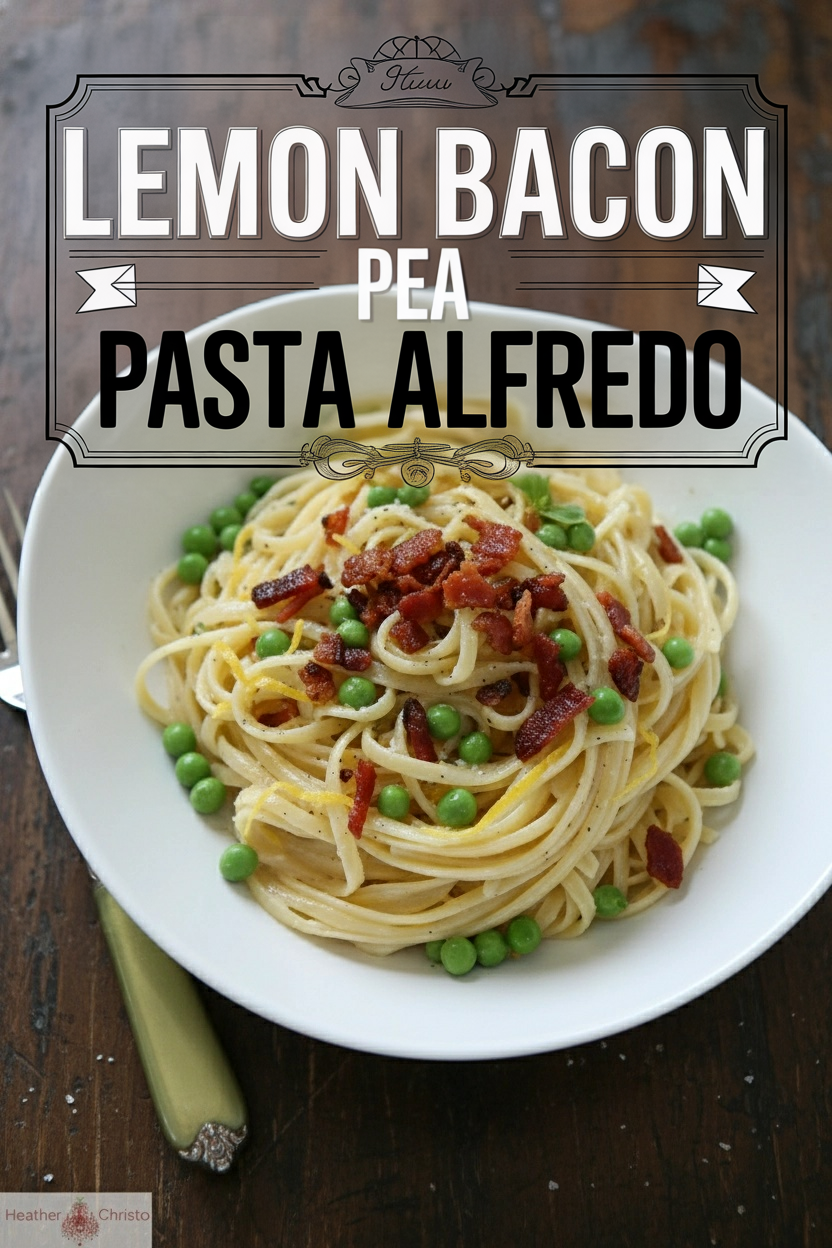 Lemon Bacon Pea Pasta Alfredo