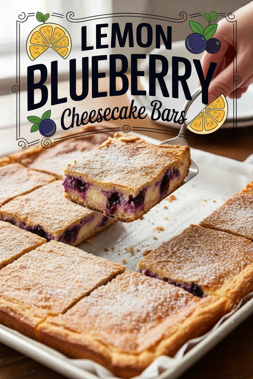 Lemon Blueberry Bliss Cheesecake Bars