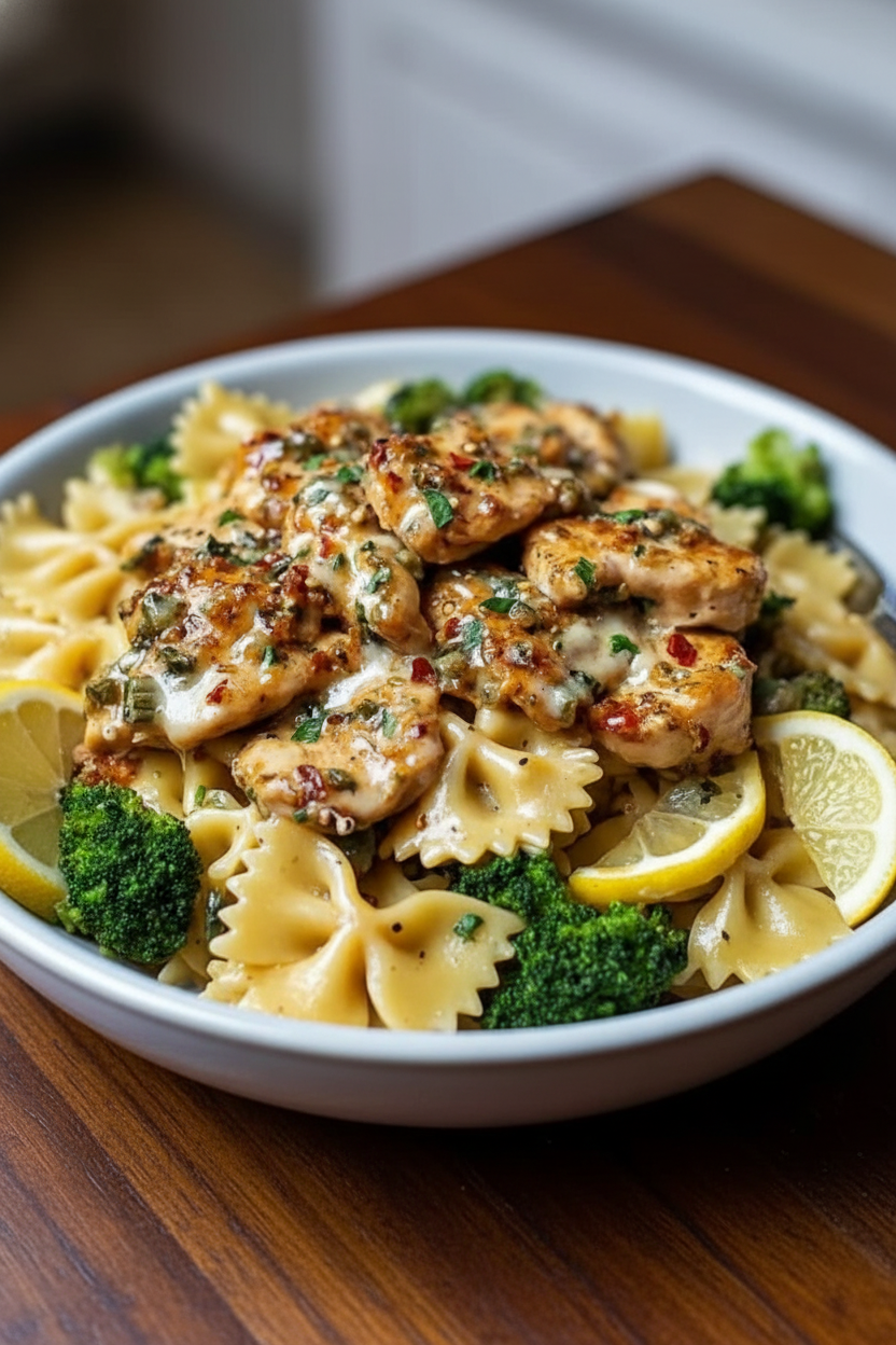 Lemon Bowtie Chicken with Cowboy Butter