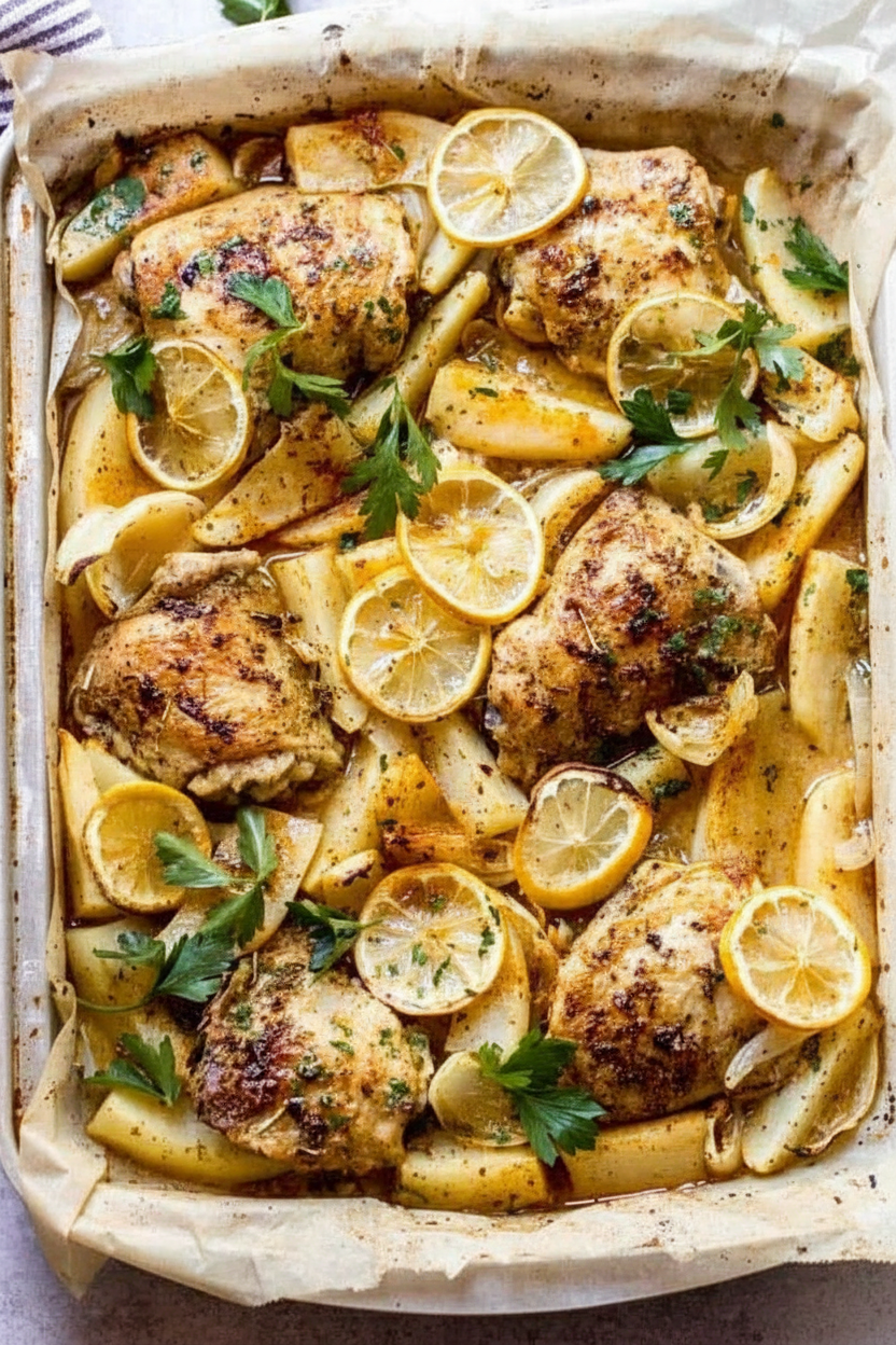 Lemon Herb Chicken with Roasted Potatoes