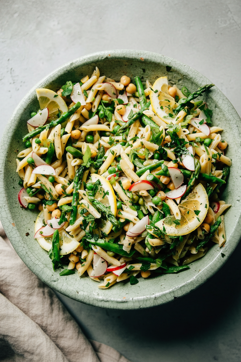 Lemon Herb Pasta Salad Primavera