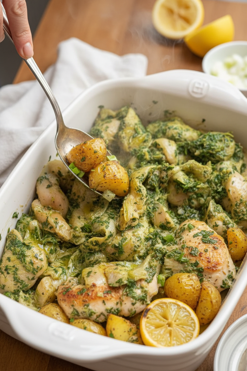 Lemon Herb Roasted Chicken with Potatoes