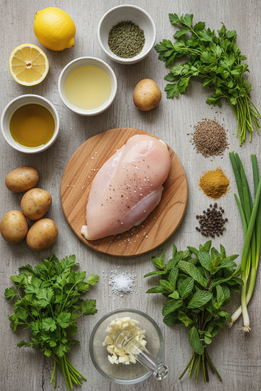 Lemon Herb Roasted Chicken with Potatoes