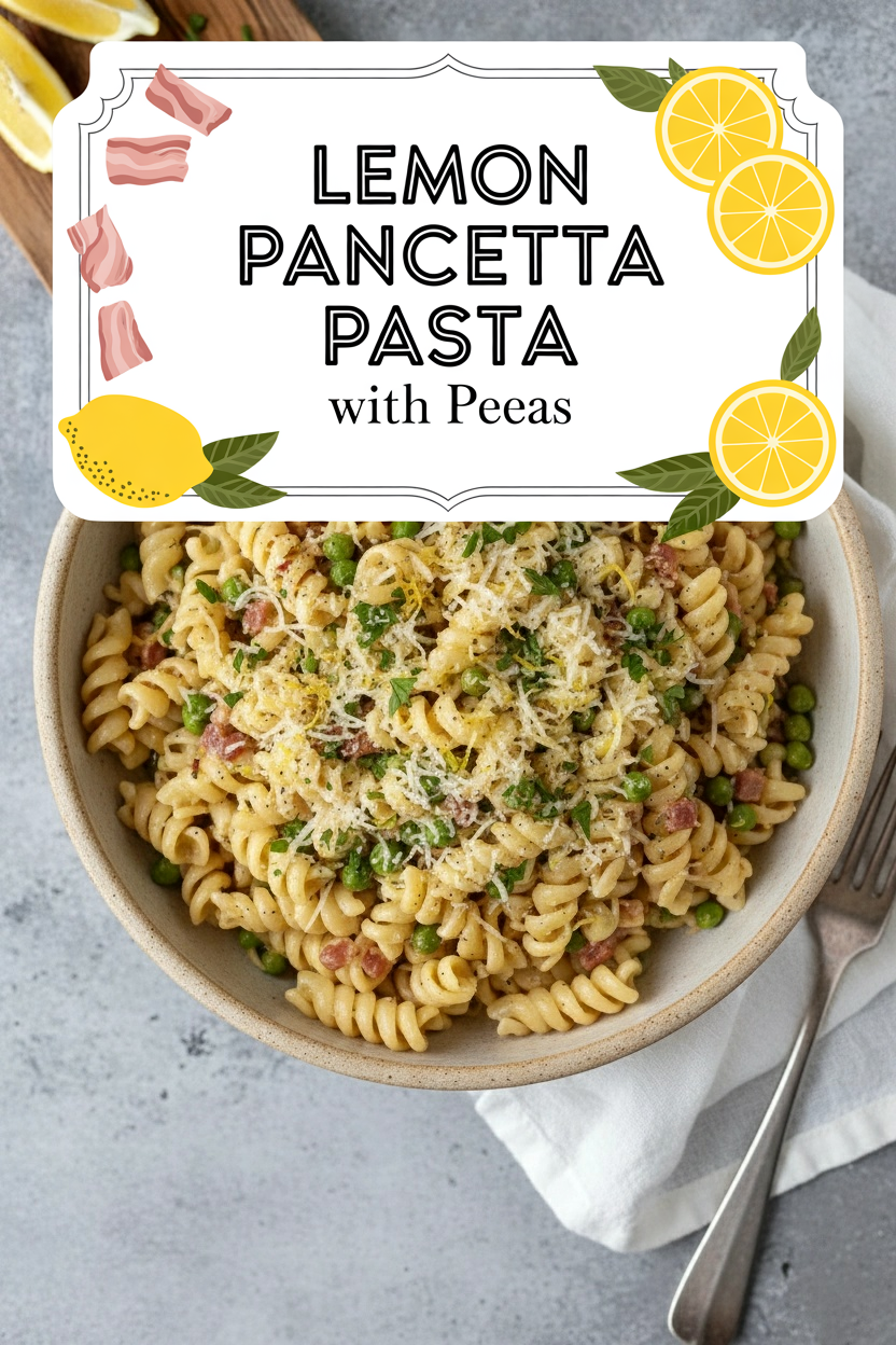 Lemon Pancetta Pasta with Peas