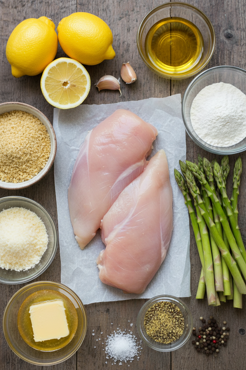 Lemon Parmesan Chicken with Asparagus