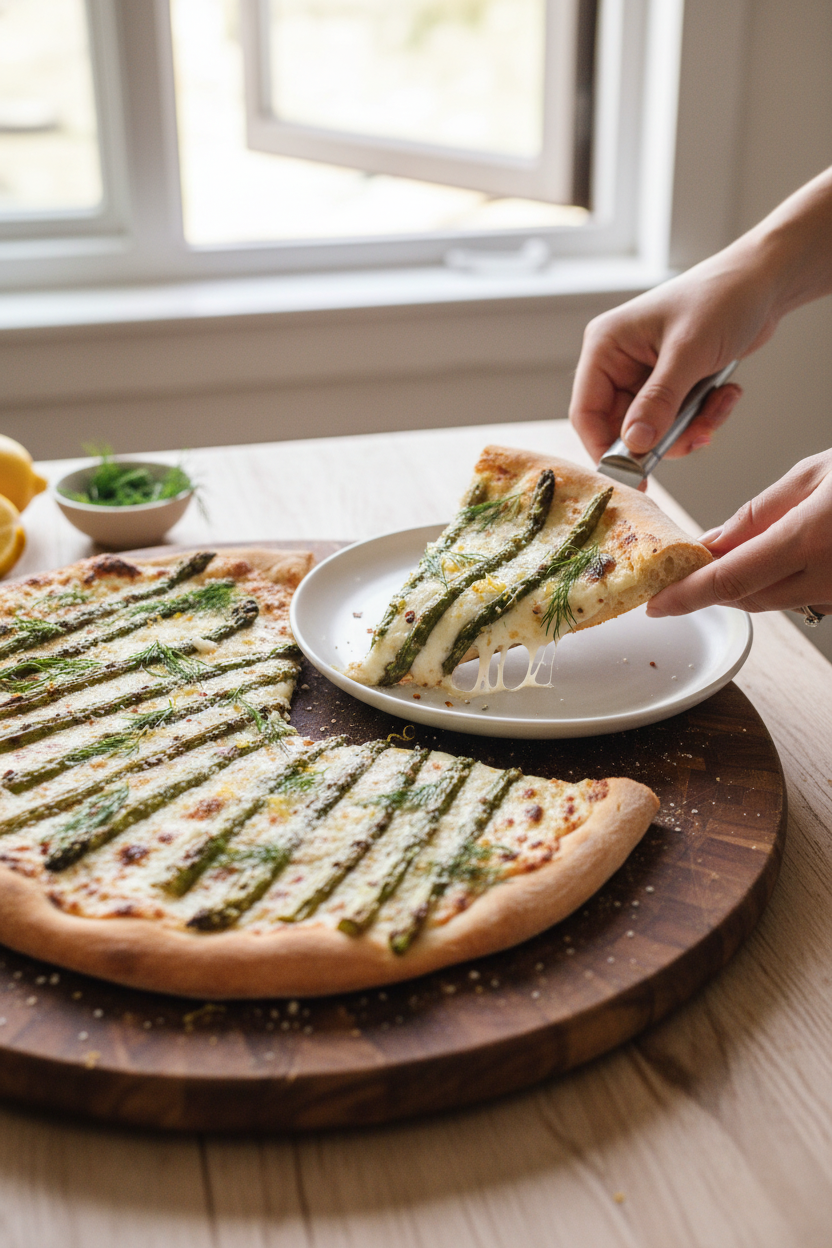 Lemon Ricotta Asparagus Pizza
