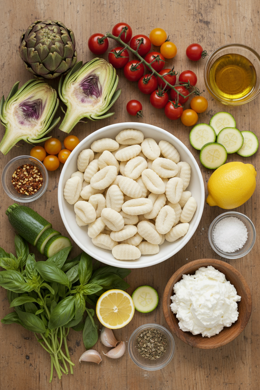 Lemony Ricotta and Gnocchi Traybake