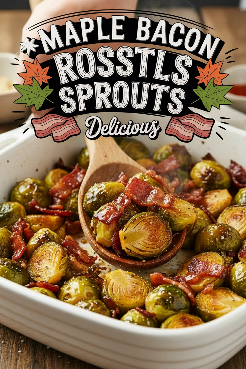 Maple Bacon Roasted Brussels Sprouts