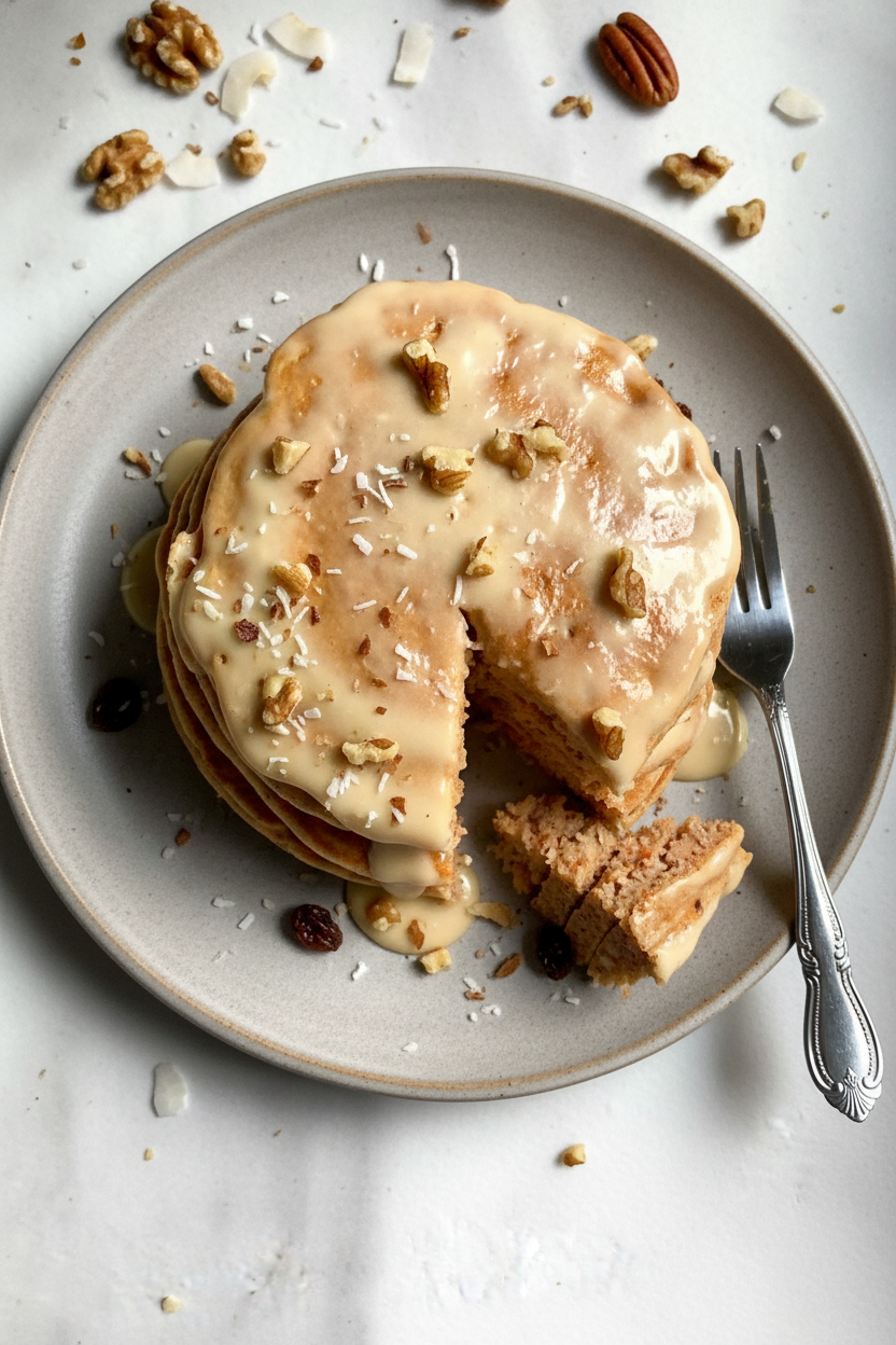 Maple Carrot Cake Pancake Stack