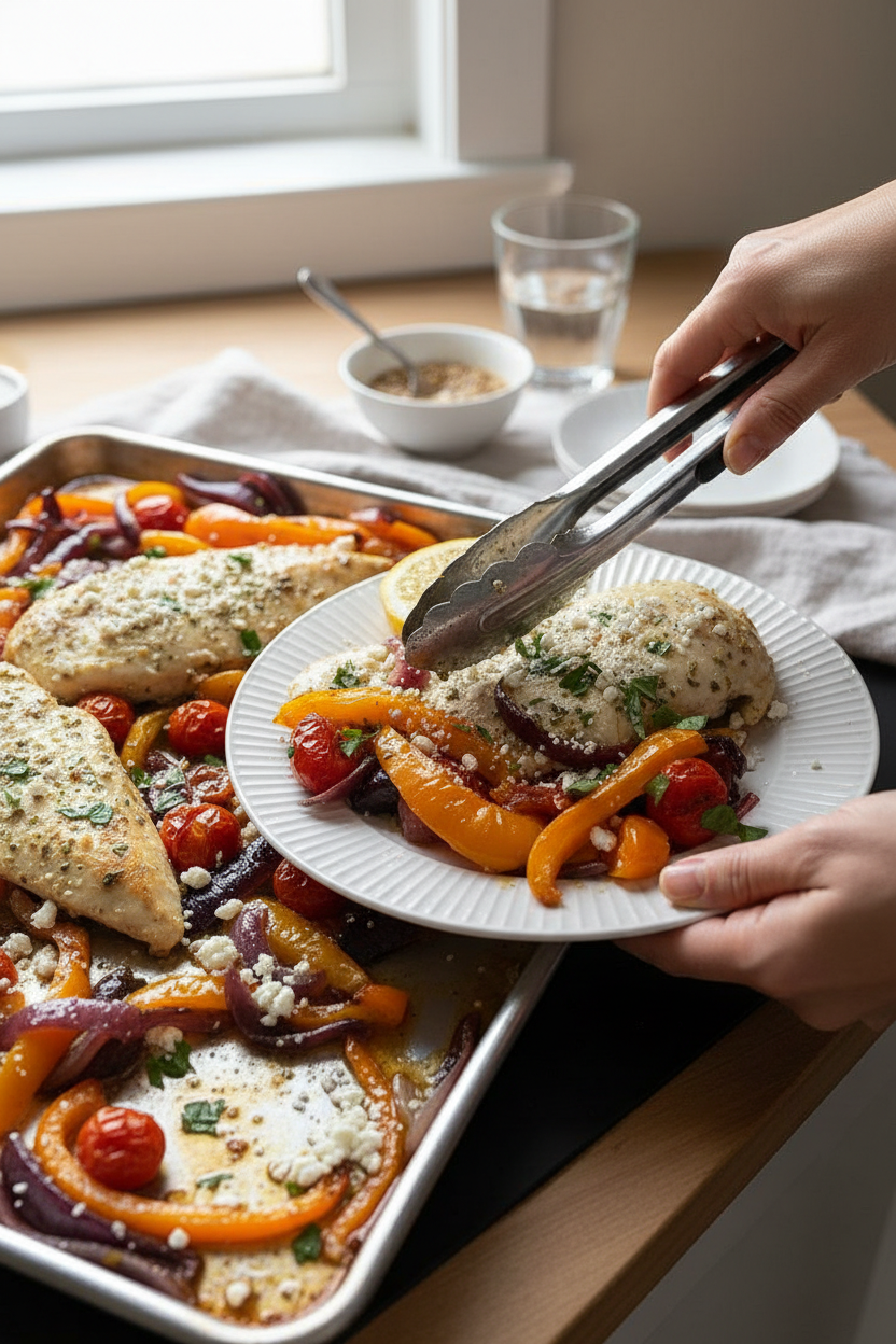 Mediterranean Chicken and Vegetable Tray Bake