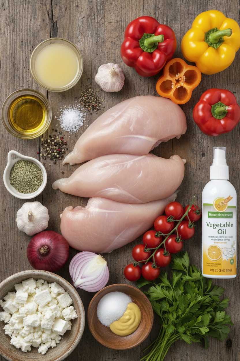 Mediterranean Chicken and Vegetable Tray Bake