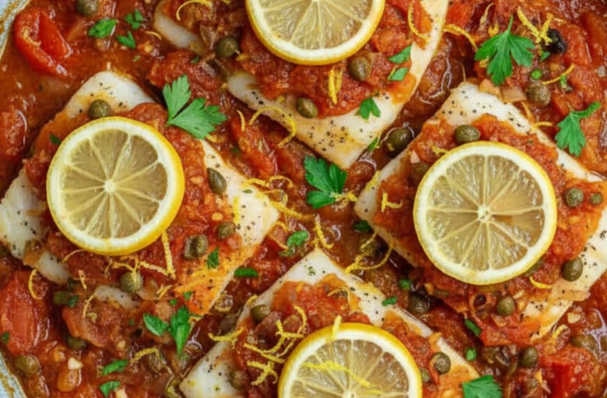 Mediterranean Cod with Tomatoes and Capers