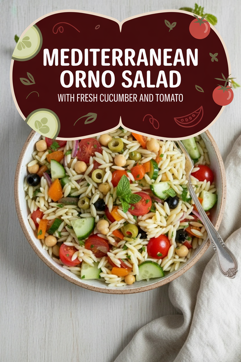 Mediterranean Orzo Salad with Fresh Cucumber and Tomato