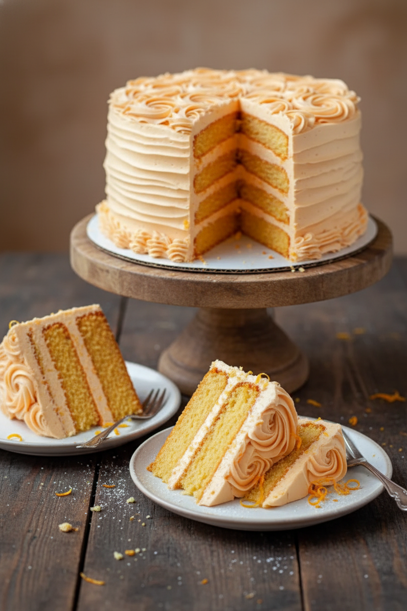 Moist Orange Cream Cheese Layer Cake Recipe