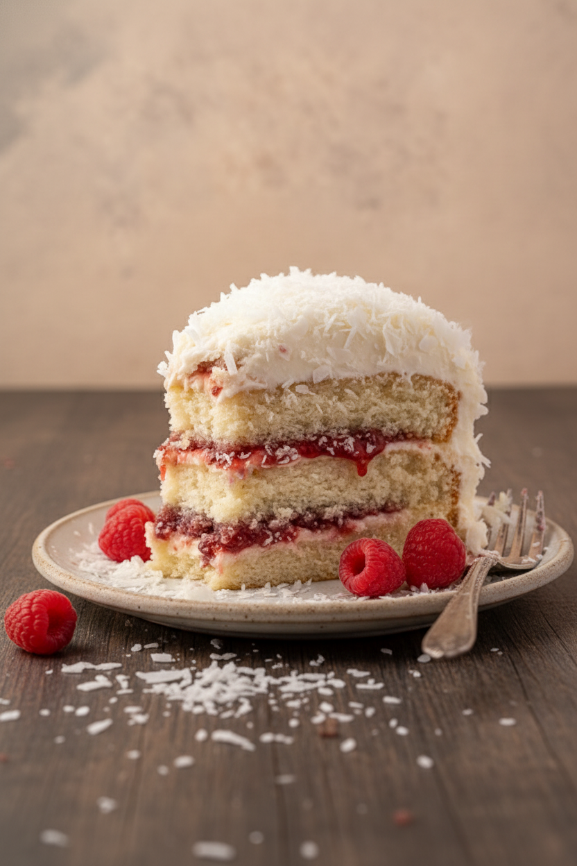 My Favorite Coconut Raspberry Layer Cake