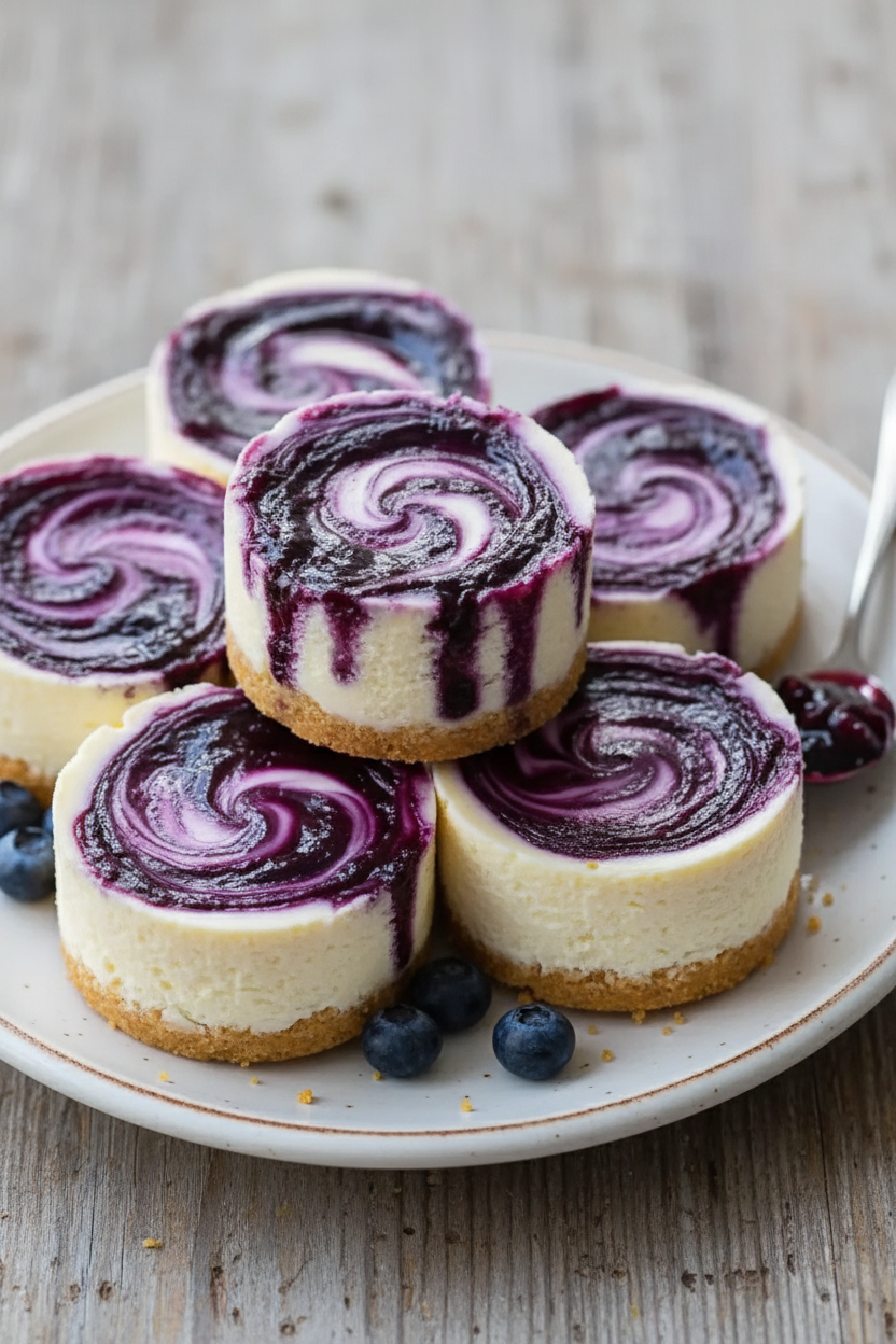 My Favorite Lemon Blueberry Mini Cheesecakes