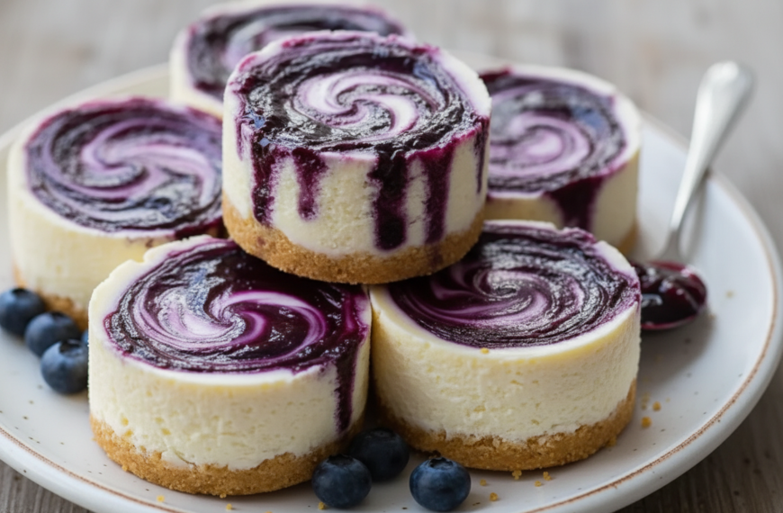 My Favorite Lemon Blueberry Mini Cheesecakes