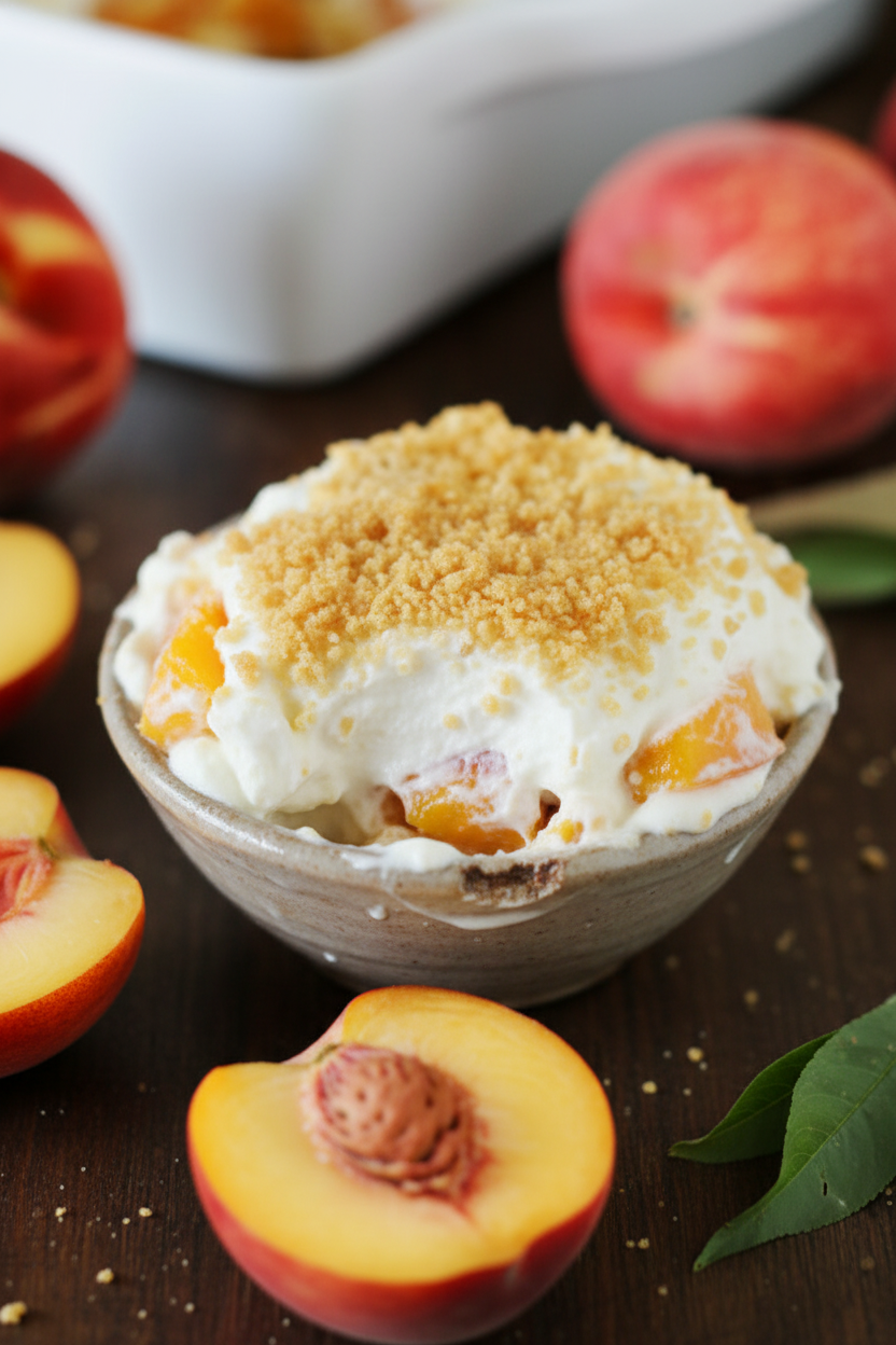 My Favorite No-Bake Peach Cream Dessert