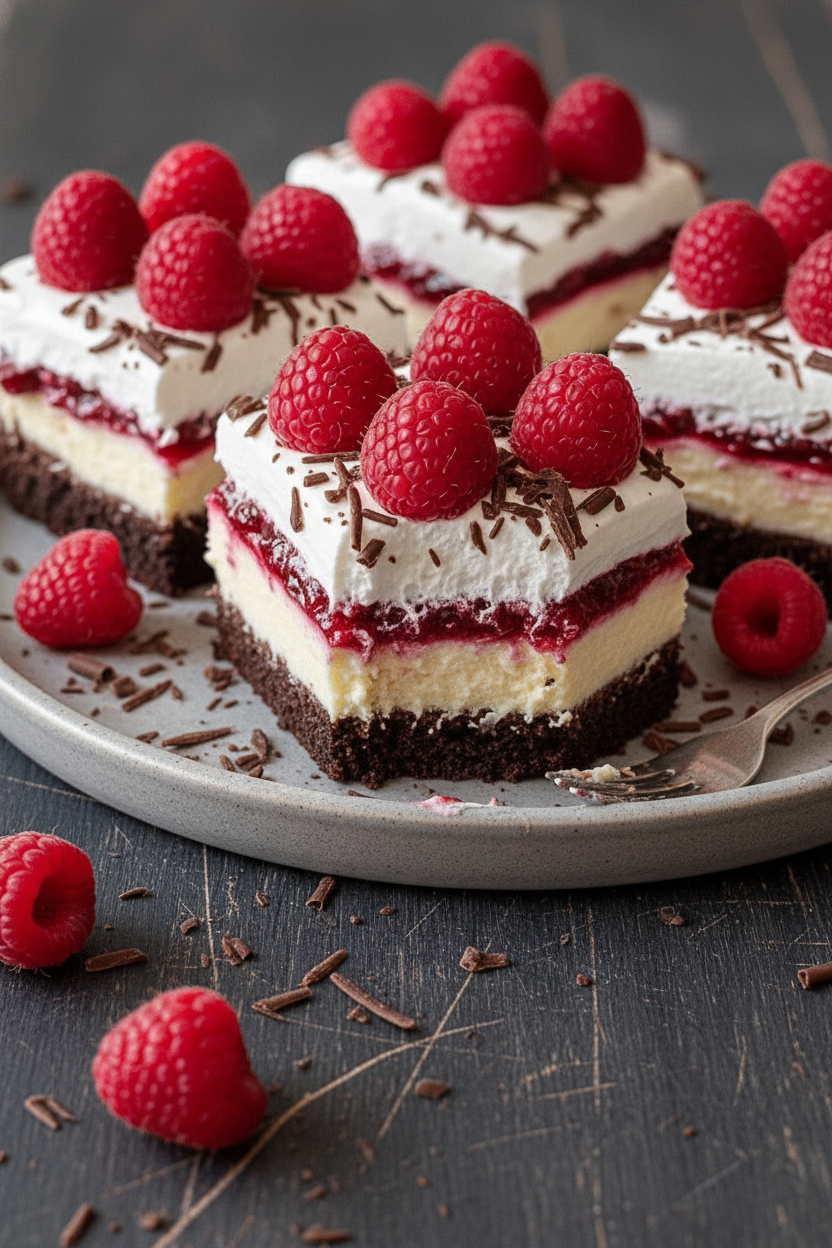 My Favorite No-Bake Raspberry Chocolate Lasagna