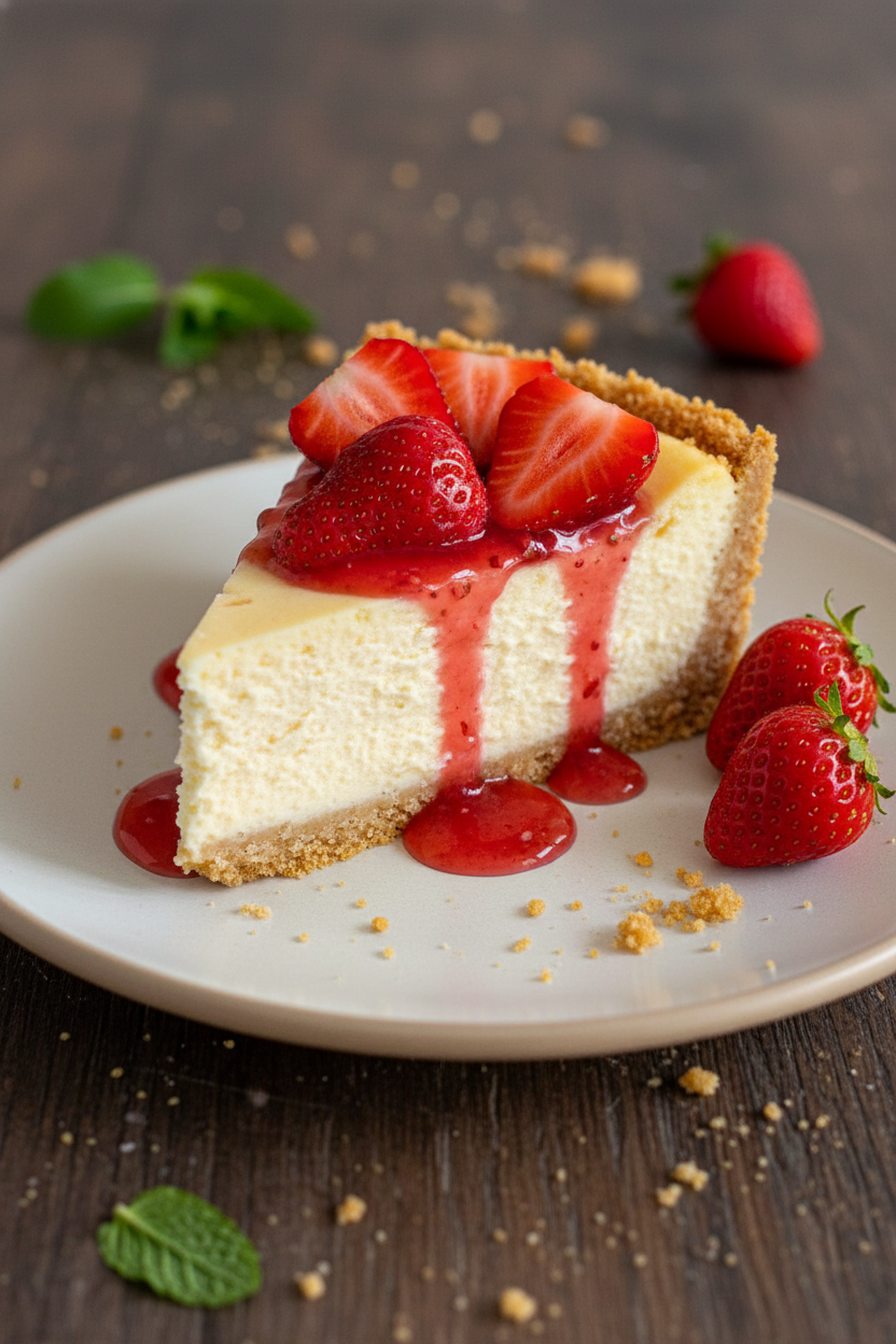 My Favorite Strawberry Cheesecake with Glossy Topping