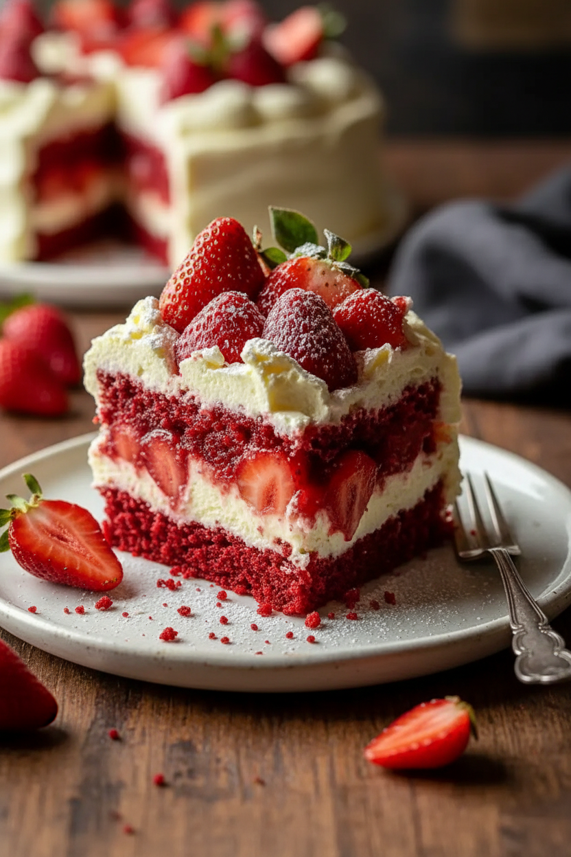 My Favorite Strawberry Cream Cheese Marble Cake