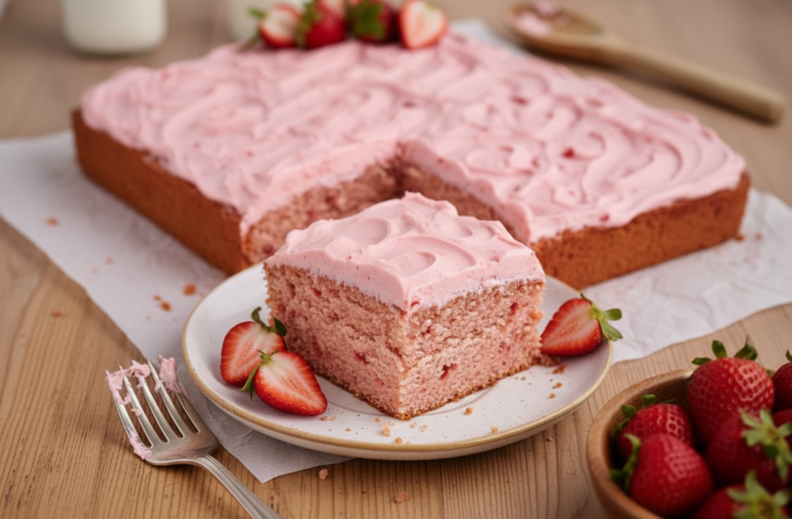 My Favorite Strawberry Jell-O Cake with Cream Cheese Frosting